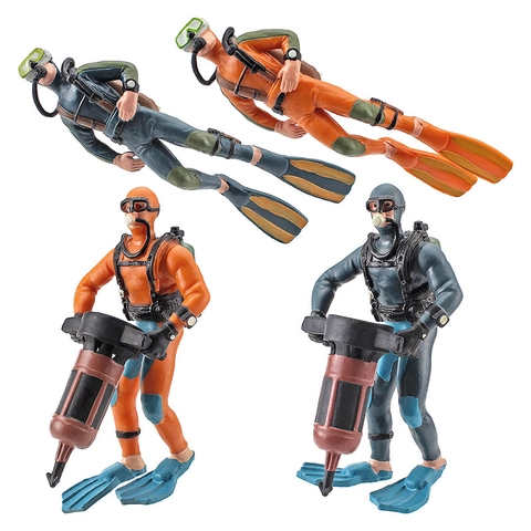 Modèles Miniatures De Plongeur En Plastique Simulation Explorateur Sous Marin Figurines Décoration De Réservoir De Poissons Bureau