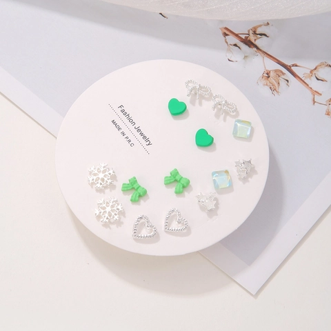 Stud Earrings Multi Styles Alloy Faux Artificial Pearl Rhinestone Heart Star Geometric Shapes Korean Style Daily Jewelry For Women