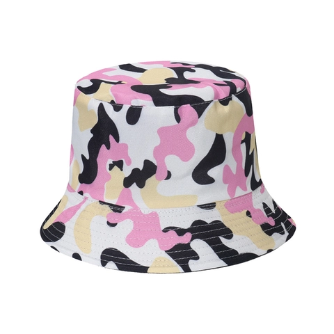 Camouflage Double Sided Bucket Hat For Men Women Polyester Printed Sun Protection Outdoor Fishing Hiking Travel Summer Beach Sun Hat
