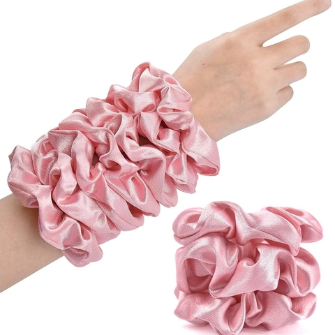 Satin Satin Scrunchies Large Elastic Hair Ties Handmade Soft Ponytail Holder For Women Girls Daily Styling
