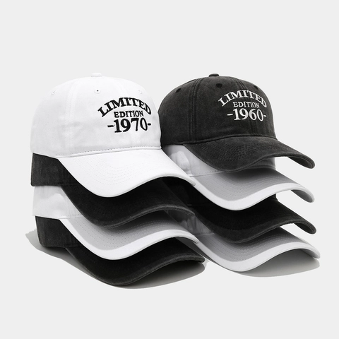 Berretto Da Baseball In Cotone Lavato Vintage Edizione Limitata Ricamo Cappello Da Sole Retrò Regolabile