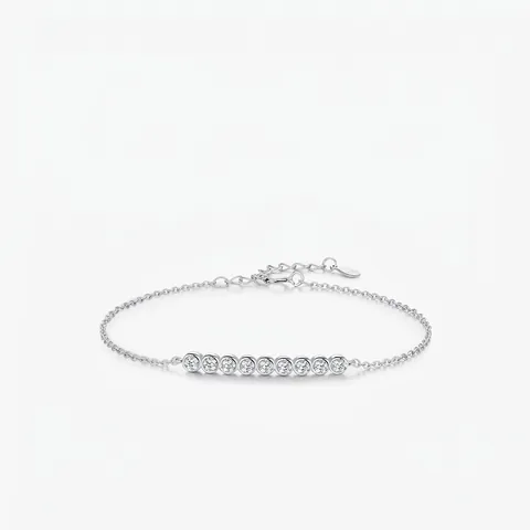 Moissanite Bracelet 925 Sterling Silver Round Brilliant Cut D Color VVS1 Minimalist Fashion Jewelry For Women Adjustable