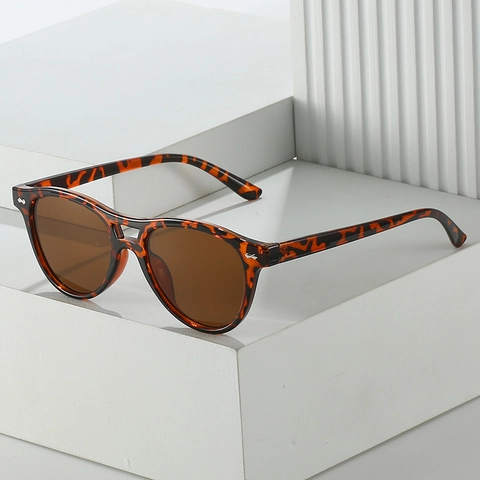 Sonnenbrille UV400 Schutz Doppelsteg Niet Oval Rahmen PC Material Retro Vintage Brille Trendy Outdoor Mode Reisen