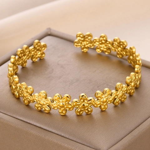Brazaletes De Acero Inoxidable Ajustable Abierto Minimalista Geométrico Joyería Para Mujer Moderno Elegante