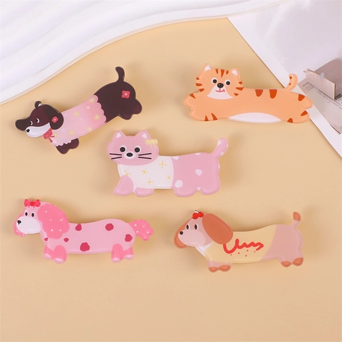 Broche De Acrílico De Animales De Dibujos Animados Lindo Perro Salchicha Gato Tigre Insignia Pin Para Decoración De Mochila
