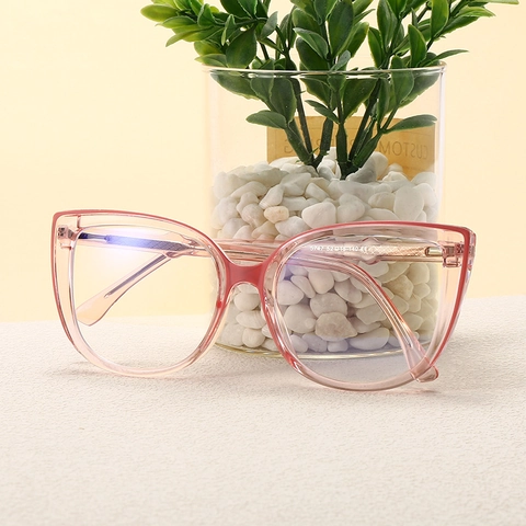 Occhiali Da Vista Gatto Anti Luce Blu Vintage Montatura In PC Metallo Retrò Per Donne Uomini