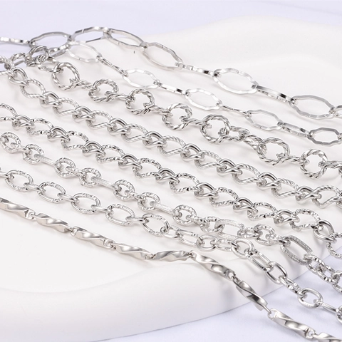 Catene Per Gioielli Fai Da Te In Acciaio Inossidabile Lucido Per Creazione Di Collane Bracciali Artigianato Vari Stili Di Maglie