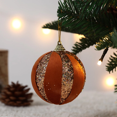 Ornamenti Appesi Albero Di Natale Velluto Flaccato Glitter Testa Di Renna Ghianda Palle Decorative Decorazione Per Feste