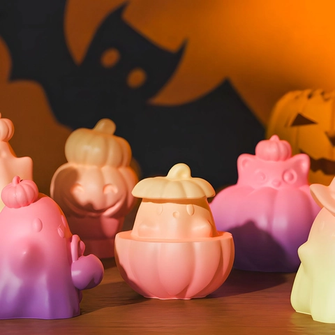 Halloween Kürbis Geist Silikonform DIY Handgefertigt 3D Kerze Seife Aromatherapie Harz Handwerk Küche Backen Dekoration