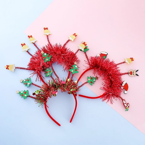 Cerchietto Di Natale Bambini Corna Di Renna Albero Di Natale Campanello Accessorio Capelli Festa Per Ragazzi