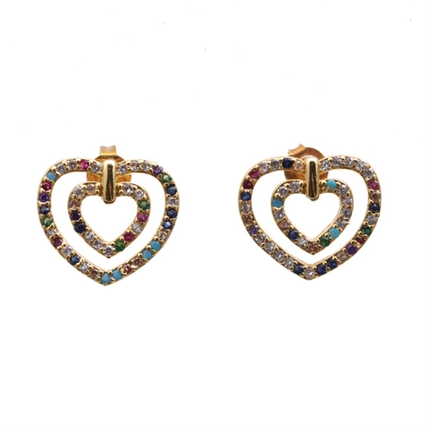 Koperen Oorbellen Kleurrijke Zirkoon Emaille Dier Vlinder Schildpad Hart Regenboog Ring Sieraden Dames