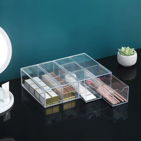 Multi Layer Acrylic Sunglasses Organizer Transparent Desktop Glasses Storage Drawer Type Display Stand Protective Holder