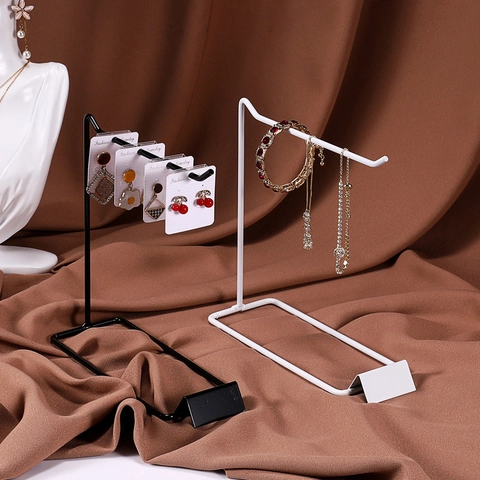 Jewelry Display Stand Metal Organizer Rack For Necklace Earring Keychain Multi Tier Countertop Iron Holder
