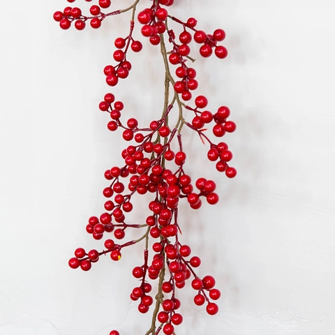 Künstliche Rote Beeren Girlande Flexible Schaumstoff Rebe Festliche Weihnachten Feiertag Haus Dekoration Winter Dekor