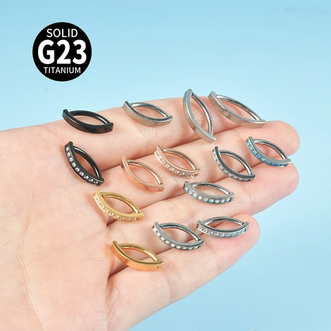 G23 Titanium Navel Piercing Gebogen Barbell Lichaamssieraden Met Opaal Zirkonia Stenen Gepolijst Mode Voor Dames