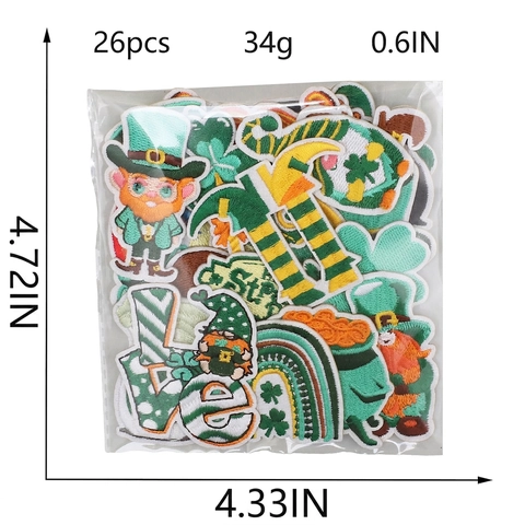 Toppe Ricamate San Patrizio Trifoglio Irlandese Leprechaun Arcobaleno Pentola D'oro Decorazione Per Vestiti Borse