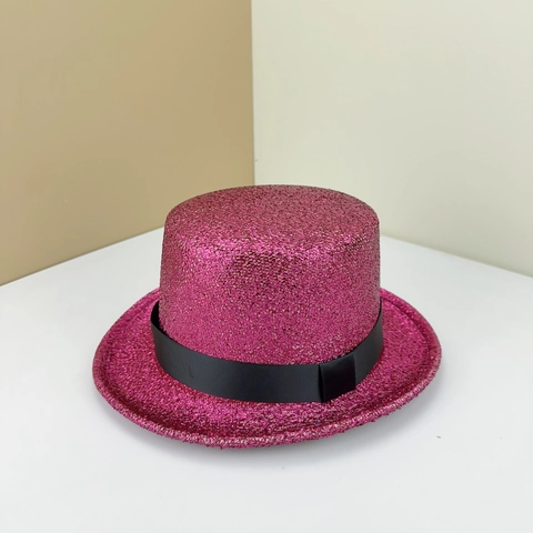 Sombrero De Copa Con Purpurina Brillante Mago Jazz Fiesta Actuación Plano Poliéster Con Cinta Para Hombres Mujeres