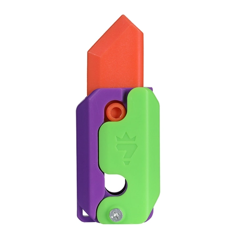 Giocattolo Coltello Carota A Gravità 3D Giocattolo Antistress Plastica Fluorescente Pieghevole Coltello A Farfalla