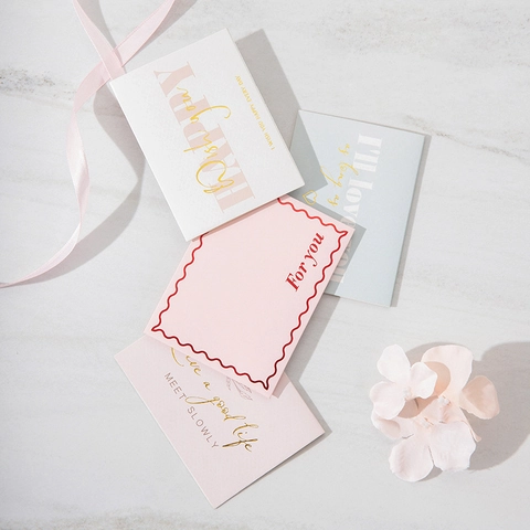 Tarjeta de Felicitación Minimalista Con Estampado en Oro Con Sobre Tarjetas de Bendición Plegables para Cumpleaños Valentín Boda Fiesta Regalo