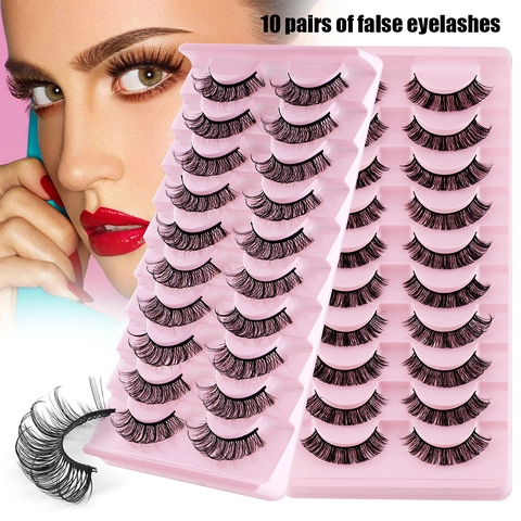 Russian Curl False Eyelashes Synthetic Fiber DD Curl Dense Natural Look Handmade Extension Makeup Tools