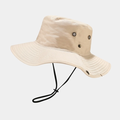 Outdoor Fischerhut Mit Breiter Krempe Baumwolle Polyester Atmungsaktiver Sonnenschutz Boonie Hat Mit Windseil Zum Angeln Wandern