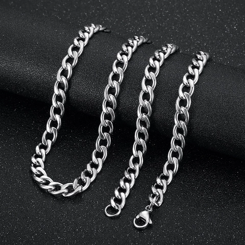 Collana a Catena Barbazzale in Acciaio al Titanio Hip Hop per Uomo Donna Placcata Oro Argento Collana Girocollo NK Gioielli