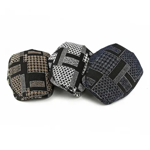 Επίπεδο Καπέλο Ανδρικό Γυναικείο Vintage Μοτίβο Patchwork Πολυεστέρας Βρετανικό Στυλ Μπερές Ρυθμιζόμενο