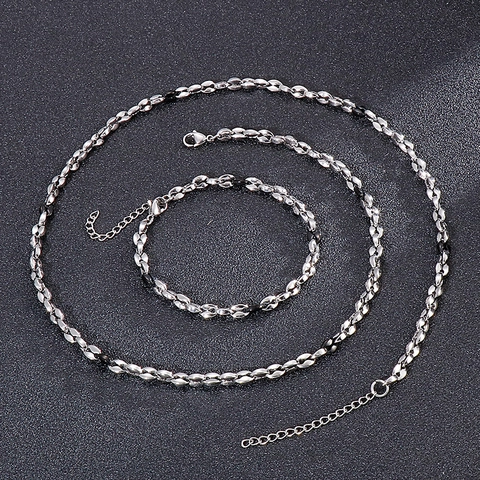 Collana Bracciale Con Catena A Chicchi Di Caffè Acciaio Inossidabile Design A Naso Di Maiale Gioielli Streetwear Per Uomo Donna
