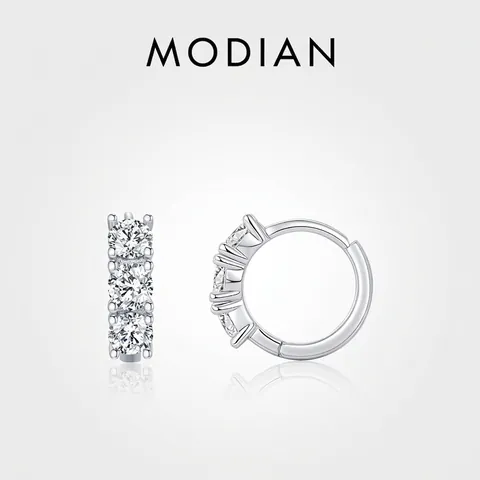 925 Sterling Silber Huggie Ohrringe Mit D Farbe Moissanit Rund Brillant Schliff Eleganter Modeschmuck Für Damen