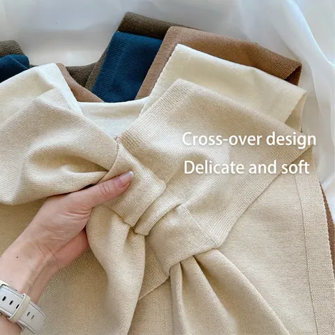 Scialle a Maglia da Donna Avvolgente a Righe Tinta Unita Sciarpa Coprispalle Morbido Finto Colletto Invernale Caldo Scaldacollo Accessorio Moda