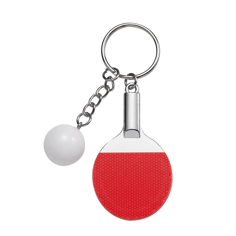Mini Llavero De Raqueta De Tenis De Mesa Simulación Ping Pong Paleta Y Pelota Llavero Metal Caucho Deporte Regalo Colorido