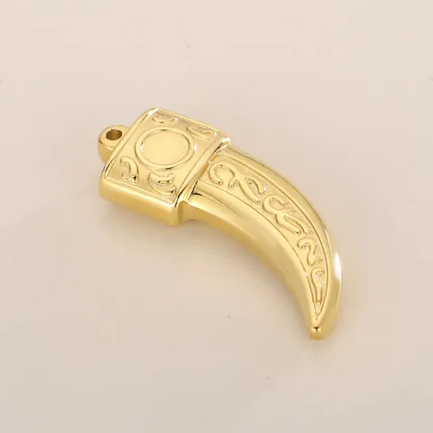 Pendentif Dent De Loup En Acier Inoxydable Hommes Accessoire Fabrication Bijoux DIY Forme Corne Griffe Vintage Collier