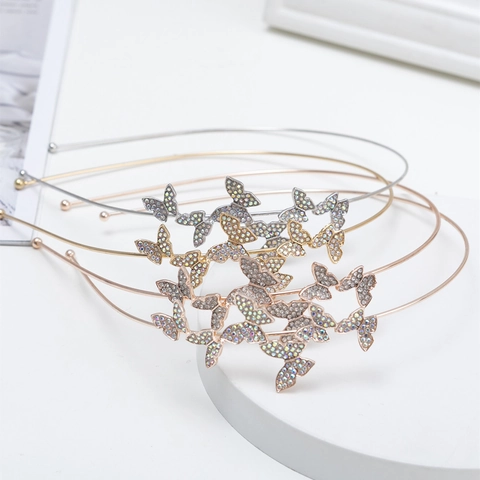 Diadema De Mariposa De Aleación De Diamantes De Imitación Elegante Accesorio Cabello Moda Mujeres Cristal Tocado Novia