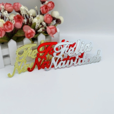 Feliz Navidad Briefschild Weihnachtsdekoration Kunststoff Glitzernd Spanisch Frohe Weihnachten Hängende Dekoration Feiertag