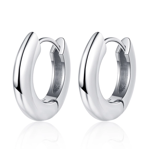 Minimalist Smooth Copper Hoop Earrings With 925 Sterling Silver Earring Post Geometric Jewelry For Women