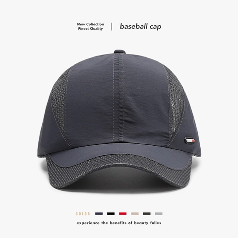 Mesh Baseball Cap Quick Dry Breathable Sun Protection Outdoor Sports Adjustable Polyester Hat Men Women Casual Solid