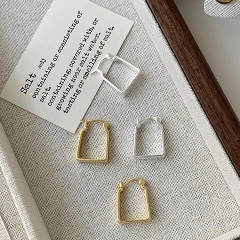 Minimalisti Orecchini a Cerchio in Argento Sterling 925 Per Donna Geometrici Quadrati a Forma di U Oro Argento Gioielli di Moda