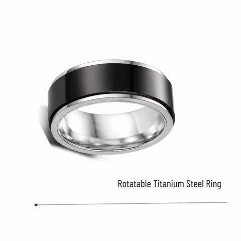 Titanstahl Spinner Ring Für Damen Herren Drehbar Anti Angst Band Ring Mode Gebürstet Poliert Dekompression Finger Schmuck