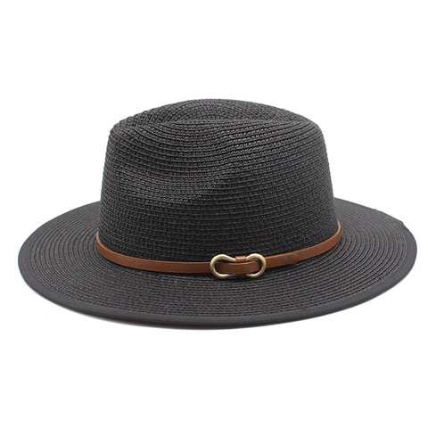 Strohhut Fedora Panama Stil Breite Krempe Sonnenschutz Atmungsaktiv Strandurlaub Mit Lederband Für Damen Herren