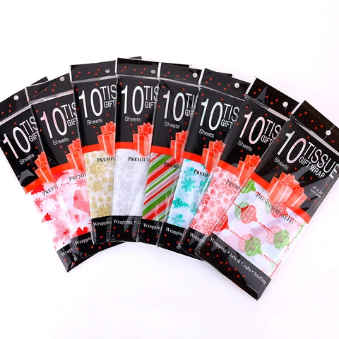 Festive Christmas Tissue Gift Wrap Paper Glitter Snowflake Heart Print Packaging For Holiday Party DIY Crafts Decorative