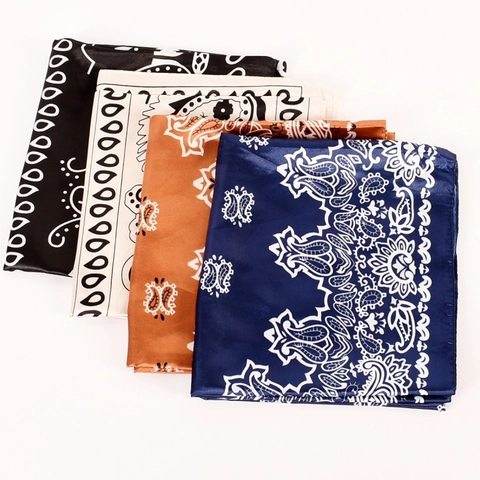 Damen Paisley Print Satin Quadrattuch Seidig Textur Großer Mode Kopftuch Hals Tuch Für Tägliche Party Zubehör