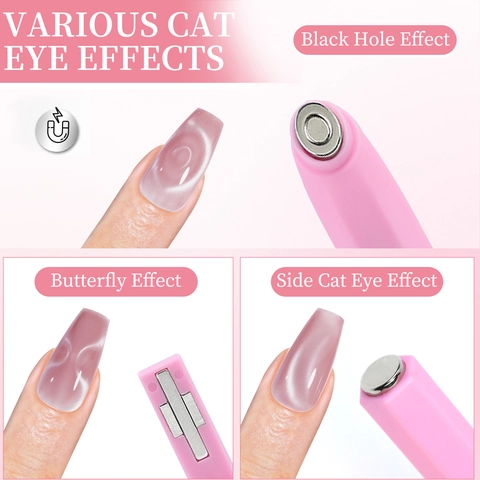 Multi-functional Nail Art Cat Eye Magnet Tool Detachable Heart Shape Magnet Pen For Gel Polish DIY Manicure Design