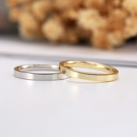 Minimalist 925 Sterling Silver Ring For Women Simple Plain Band Geometric Finger Ring Gold Silver High Polished Jewelry Gift
