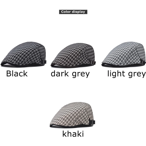 Casquette Plate À Carreaux Vintage Mélange De Coton Réglable Style Britannique Ivy Cap Chapeau Gatsby Pour Hommes Et Femmes Accessoire Rétro