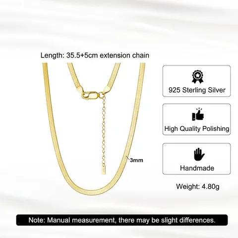 Collana a Catena a Spina di Pesce in Argento Sterling 925 per Donna Collane a Catena Piatta Minimaliste Gioielli Girocollo Sottili