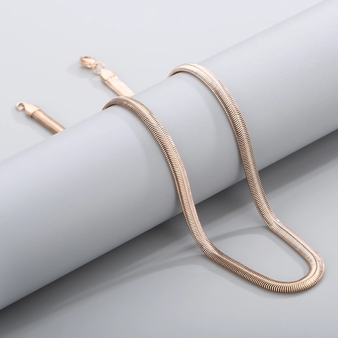 Collar De Cadena De Serpiente Plana Acero Inoxidable Minimalista Punk Joyas De Moda Para Hombres Y Mujeres Con Cierre De Langosta