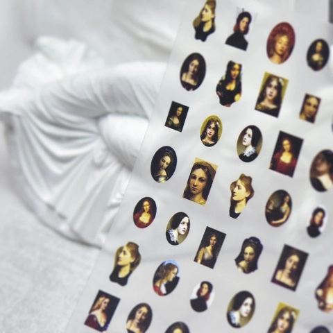 Autocollants À Ongles Portrait Peinture À L'huile Vintage Style Renaissance Classique Décalcomanies Manucure