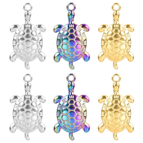 Collier Pendentif Tortue De Mer Plaqué Or 18k Acier Inoxydable Bijoux Style Animal Vintage Pour Femmes