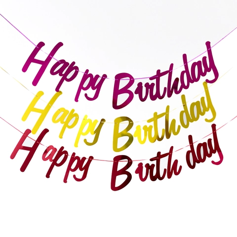 Banner Happy Birthday Ghirlanda In Carta Dorata Metallizzata Decorazione Appesa Per Sfondo Di Festa Celebrazioni