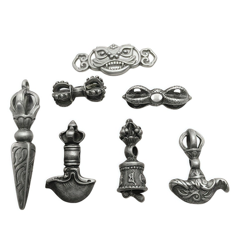Retro Vajra Bell Charms Zinc Alloy Antique Silver DIY Jewelry Accessories Tibetan Style Buddhist Religious Pendants